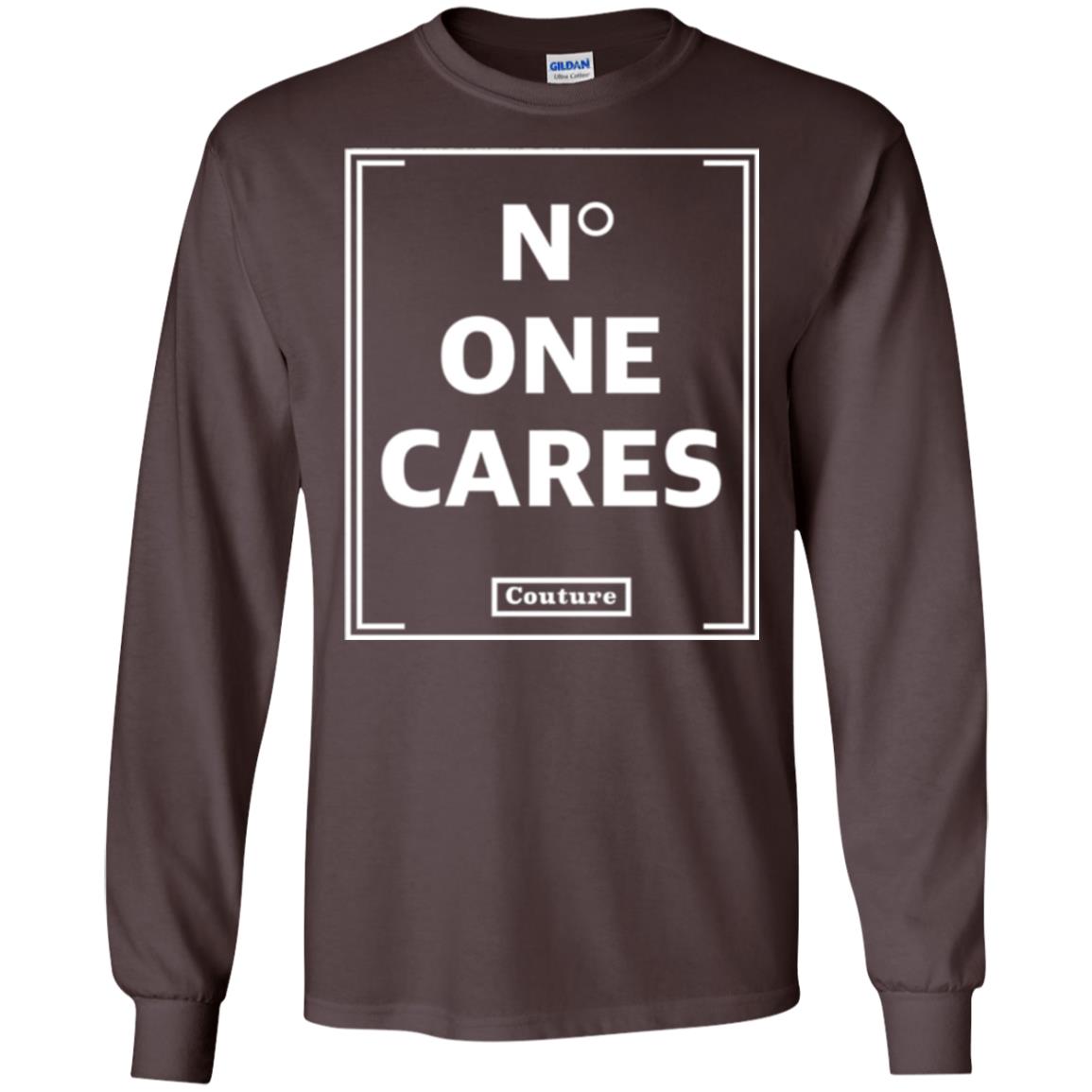 No One Cares Tops Cute Casual T-shirt Dark Chocolate