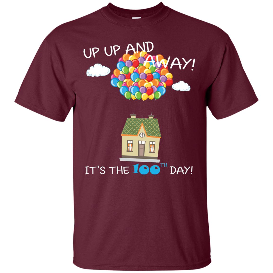Kindgarten Teacher T-shirt Balloon One Hundred Days Of School Maroon