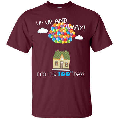 Kindgarten Teacher T-shirt Balloon One Hundred Days Of School Maroon