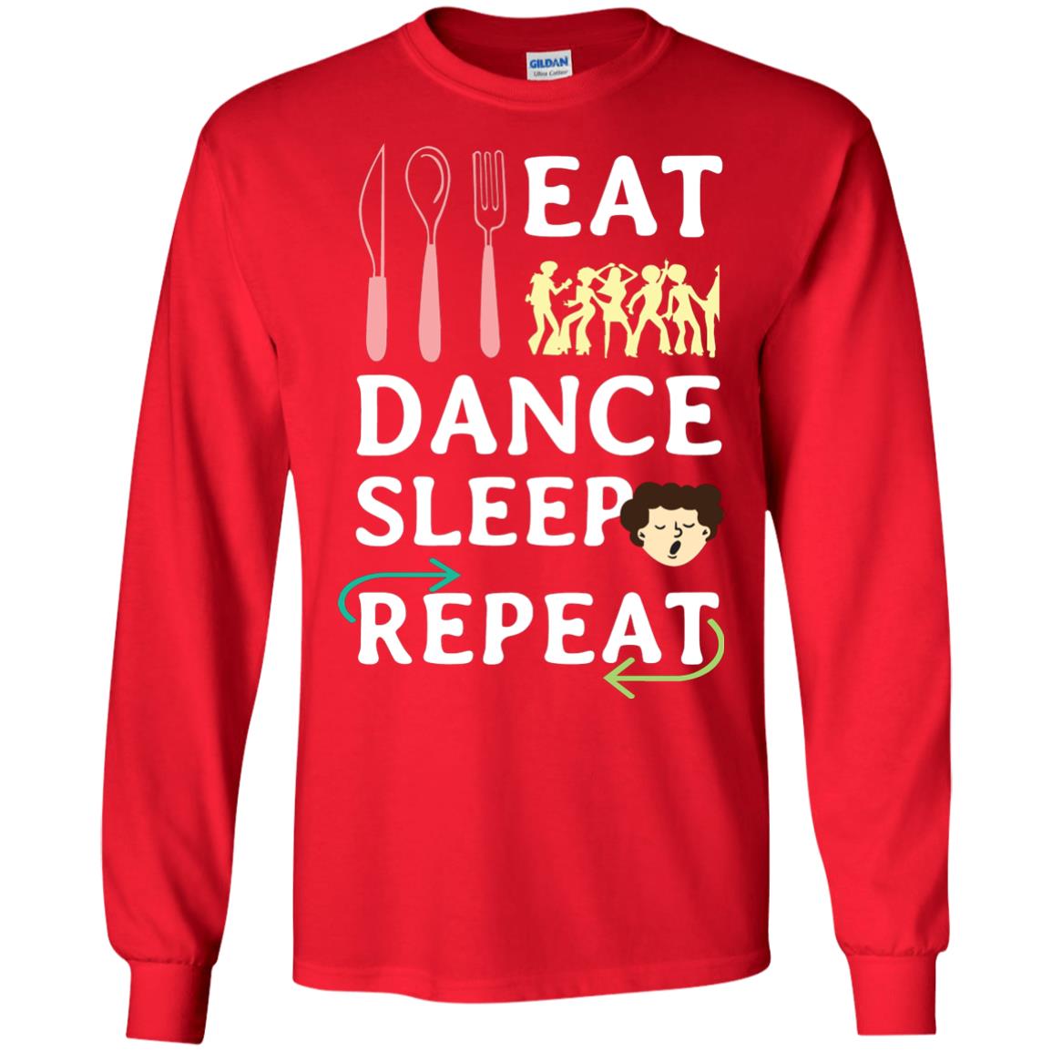 Eat Dance Sleep Repeat Dance Lover Shirt Red