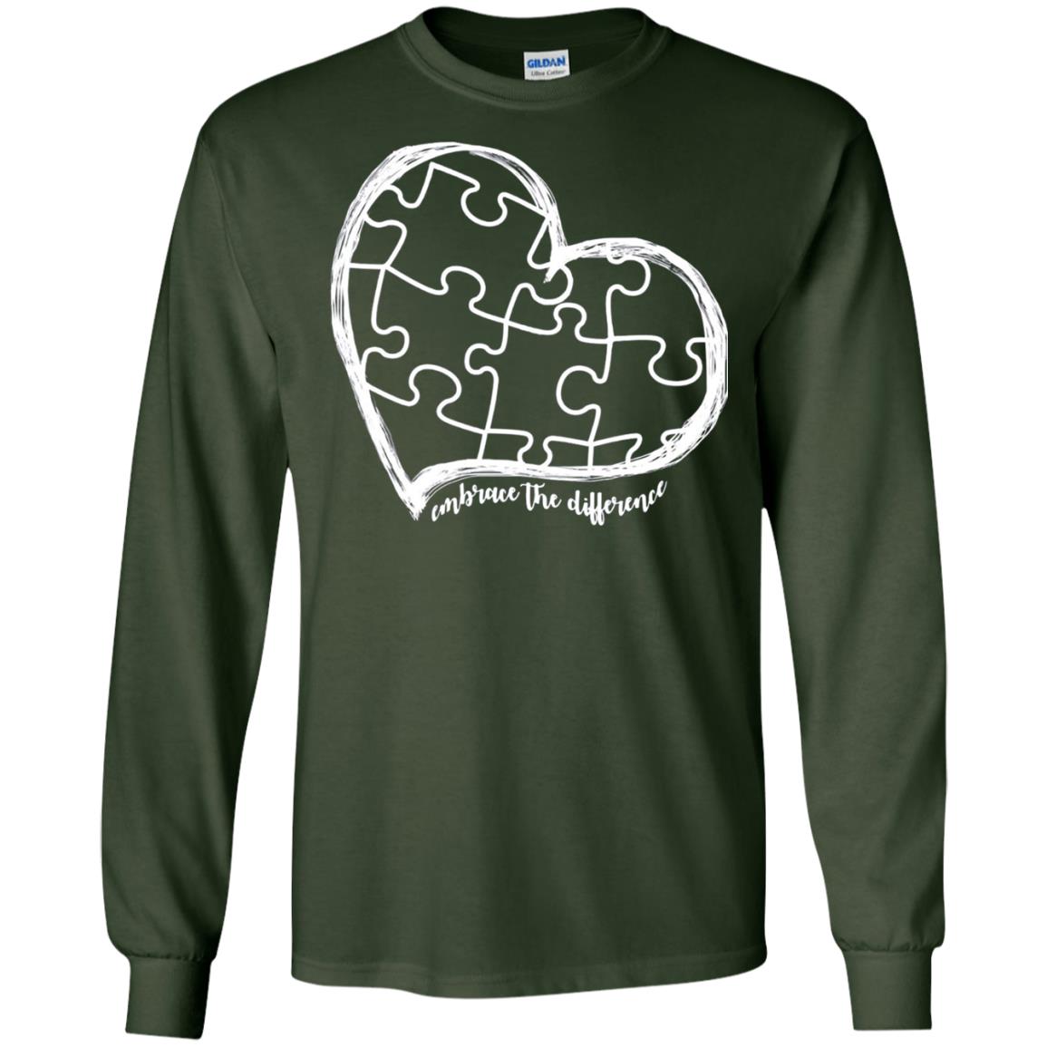 Autism Awareness Embrace Differences Shirt Forest Green