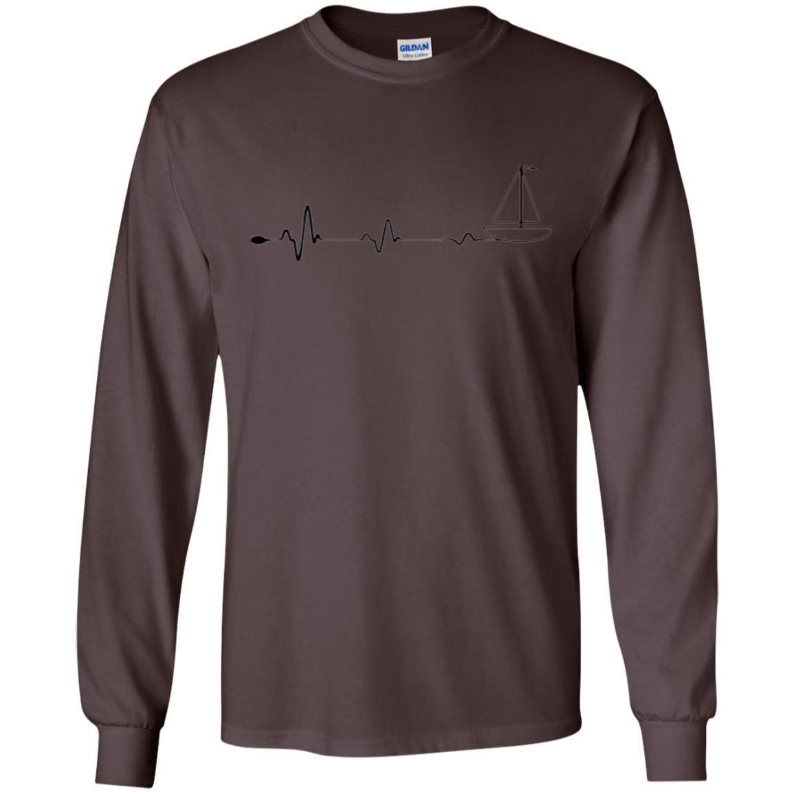 Sailboat Ocean Lover T-shirt Heartbeat Dark Chocolate