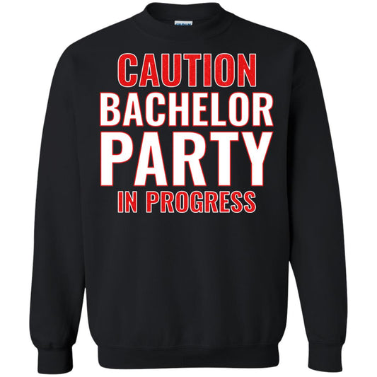 Funny Warning Caution Bachelor Party In Progress Black