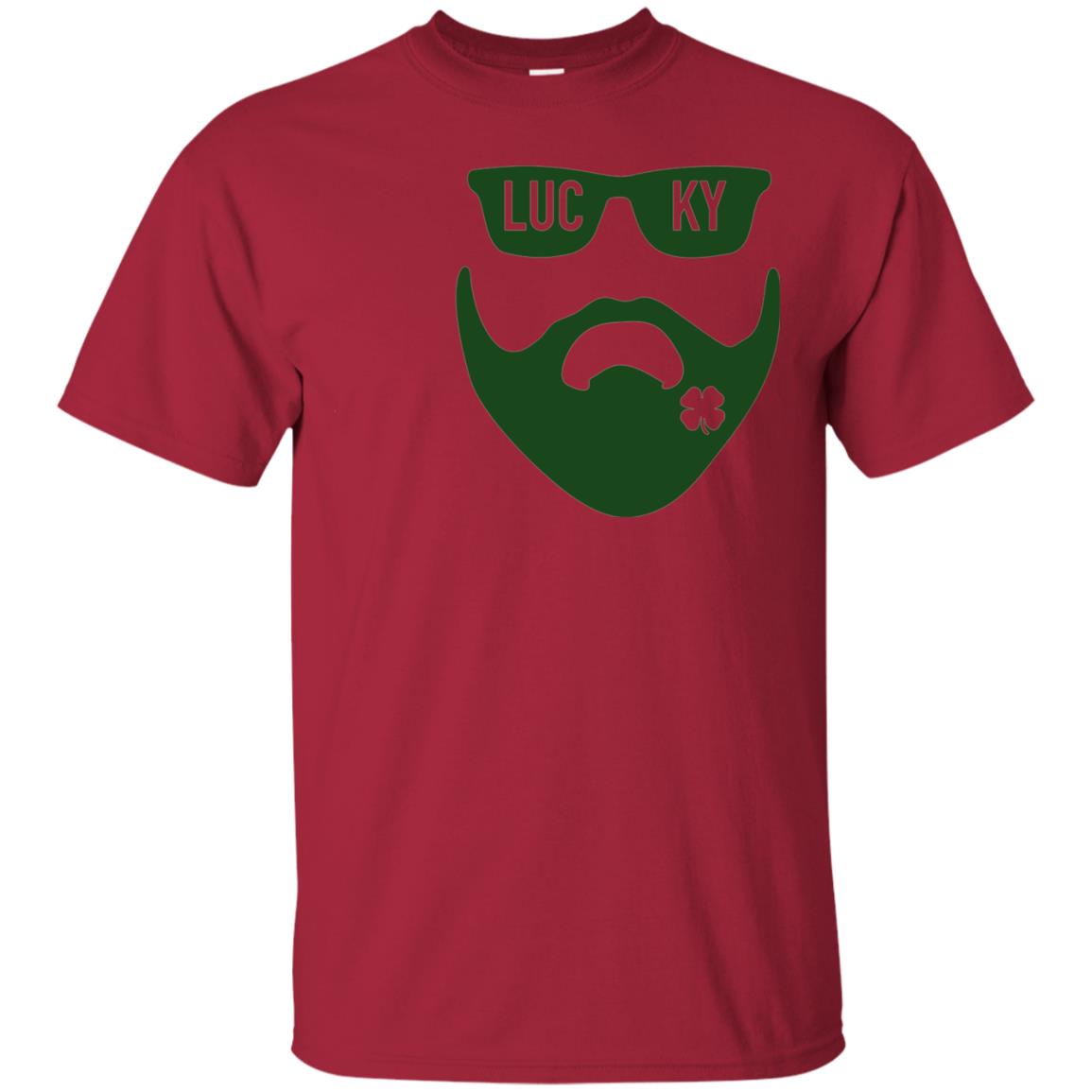 Green Bearded Clover Lucky Charm St. Patrick_s Day T-shirt Cardinal
