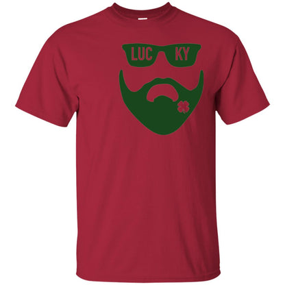 Green Bearded Clover Lucky Charm St. Patrick_s Day T-shirt Cardinal