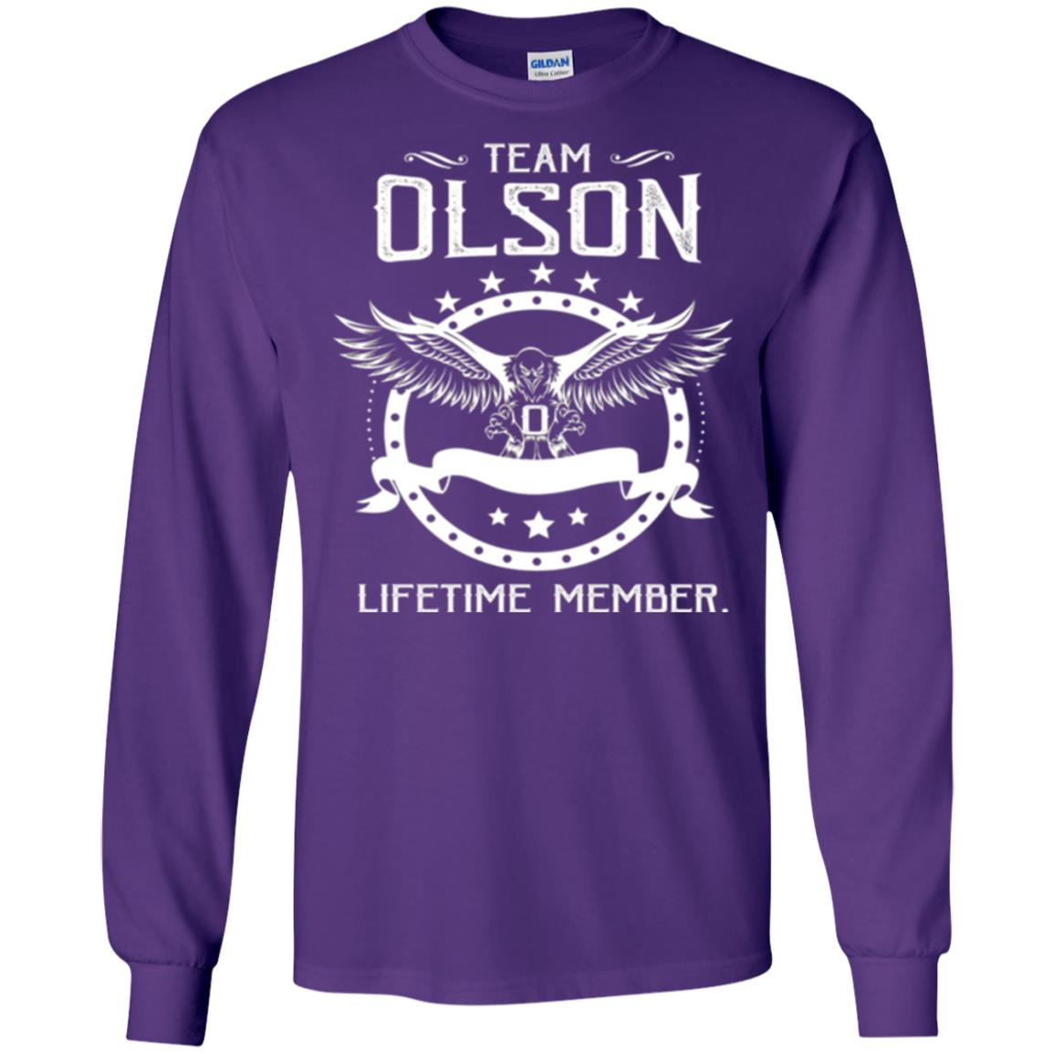Family T-shirt Team Olson Lifetime Member Purple