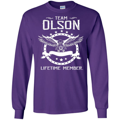 Family T-shirt Team Olson Lifetime Member Purple