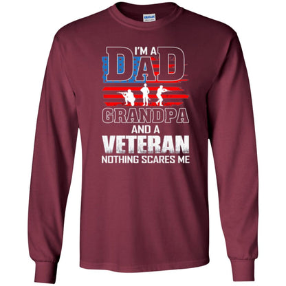 Veteran T-shirt I Am A Dad Grandpa And A Veteran Maroon