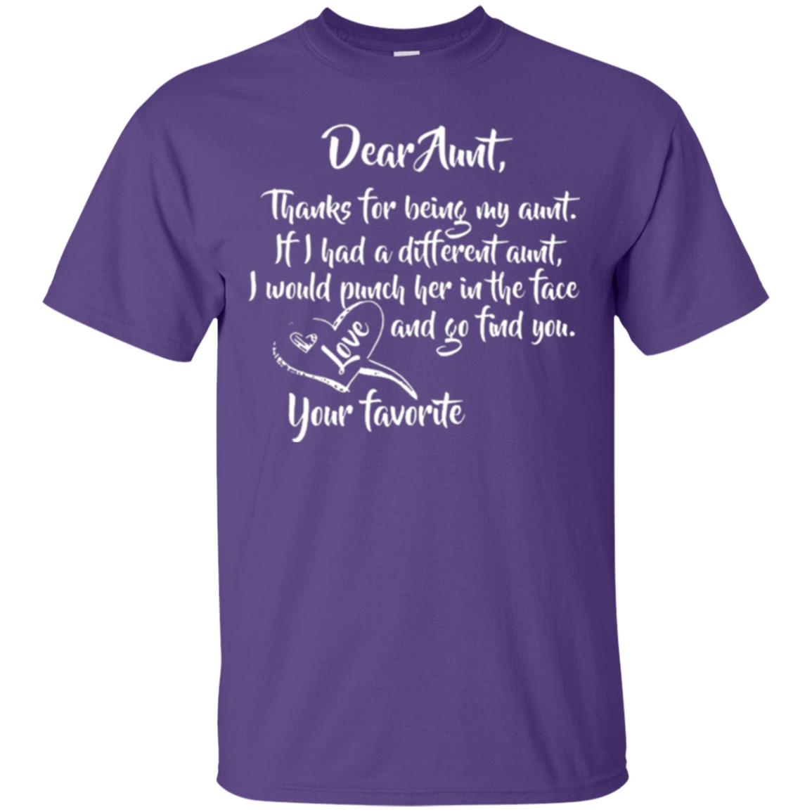 Family T-shirt Dear Aunt Thanks For Being My Aunt Purple