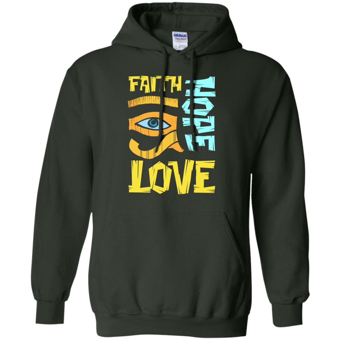 Faith Hope Love Christian T-shirt Forest Green