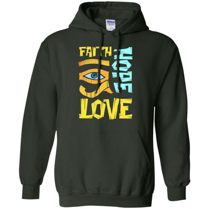 Faith Hope Love Christian T-shirt Forest Green