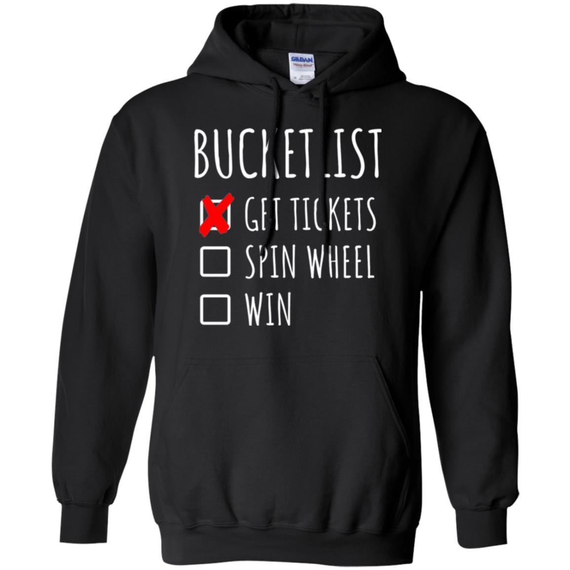 Game Show T-shirt Bucket List Spin Wheel Win Black