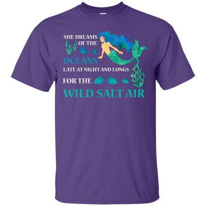 She Dreams Of The Oceans Mermaid T-shirt Purple