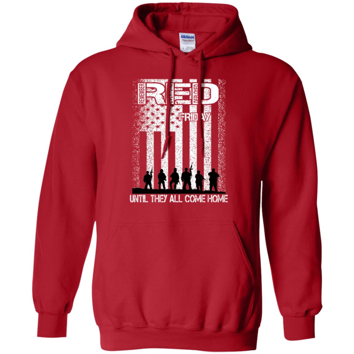 Red Friday Military T-shirt Untill They All Come Home Red