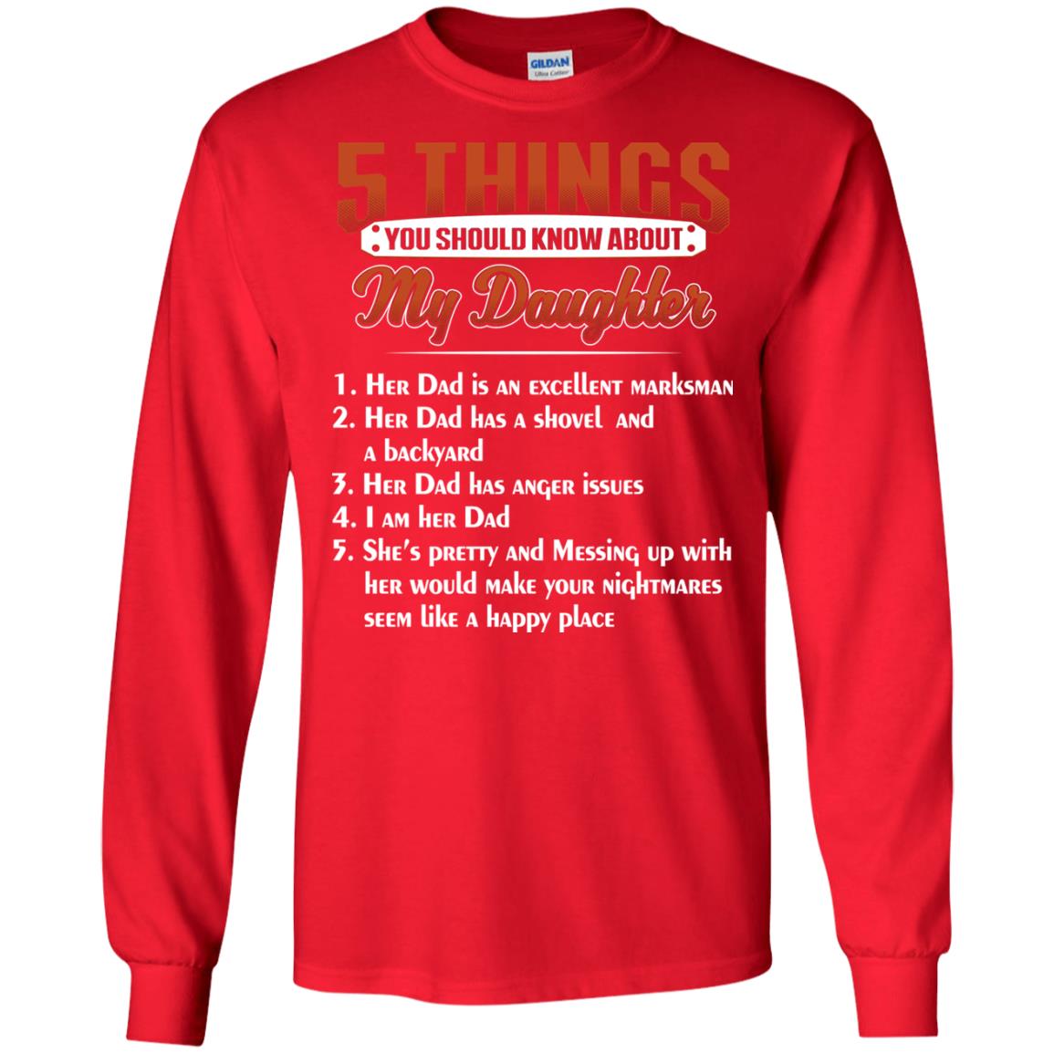 5 Things You Should Know About My Daughter Parents Shirt Red