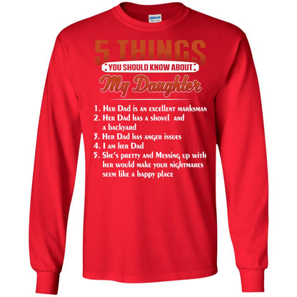 5 Things You Should Know About My Daughter Parents Shirt Red