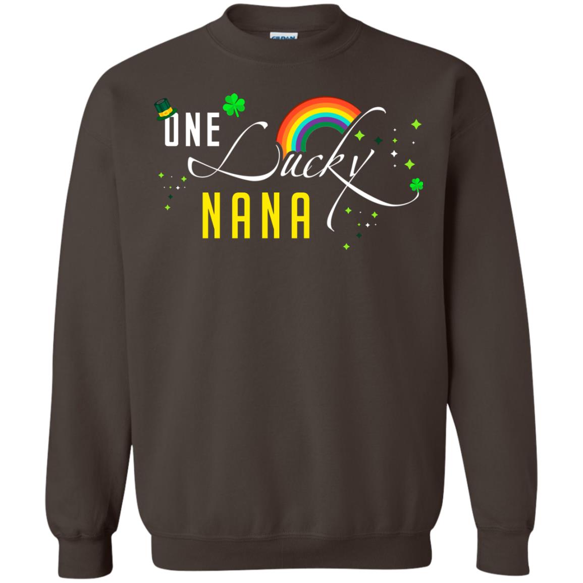 One Lucky Nana St. Patrick_s Day T-shirt Dark Chocolate