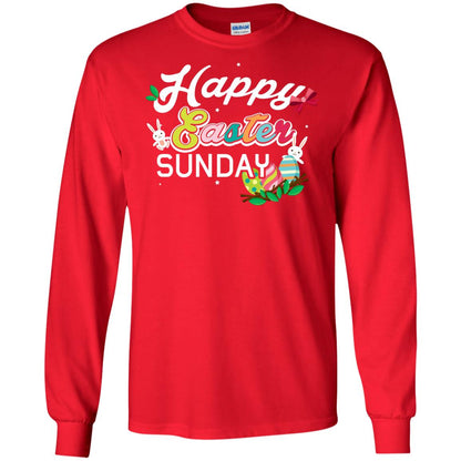 Christian T-shirt Happy Easter Sunday Red