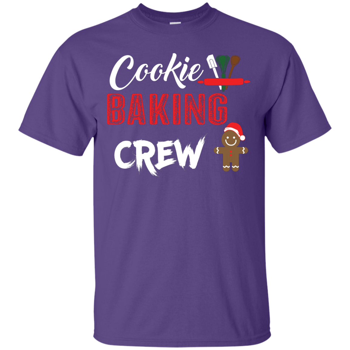 Christmas T-Shirt Cookie Baking Crew Purple