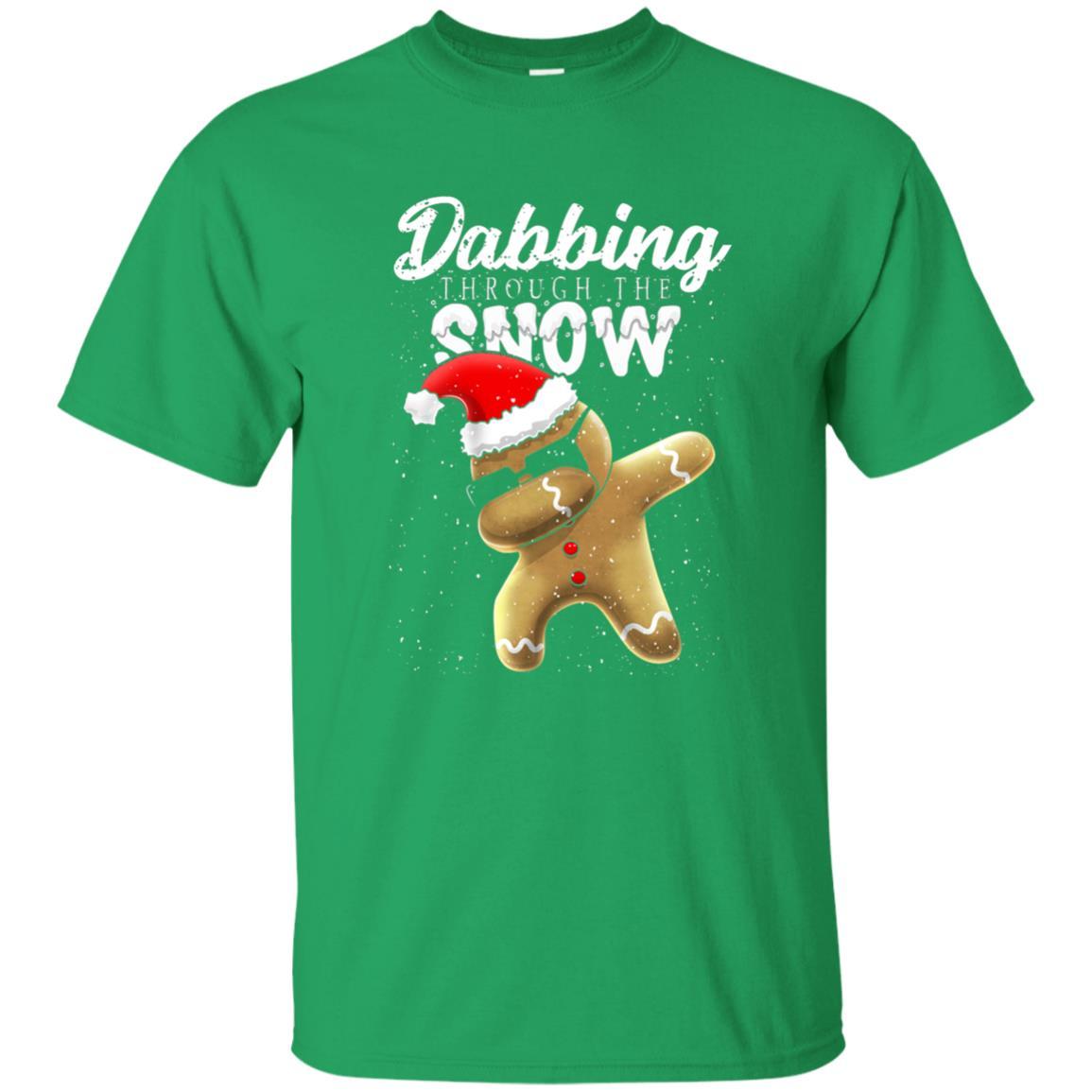 Dabbing Gingerbread T-shirt Dabbing Through The Snow Irish Green