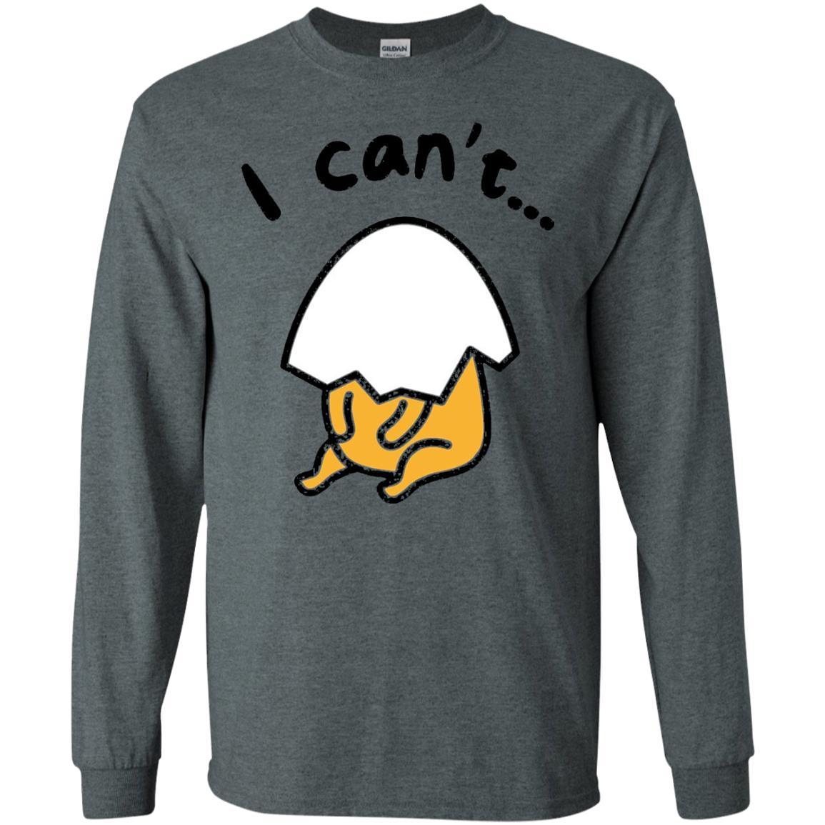 Film T-shirt Gudetama Lazy Egg I Can't Dark Heather