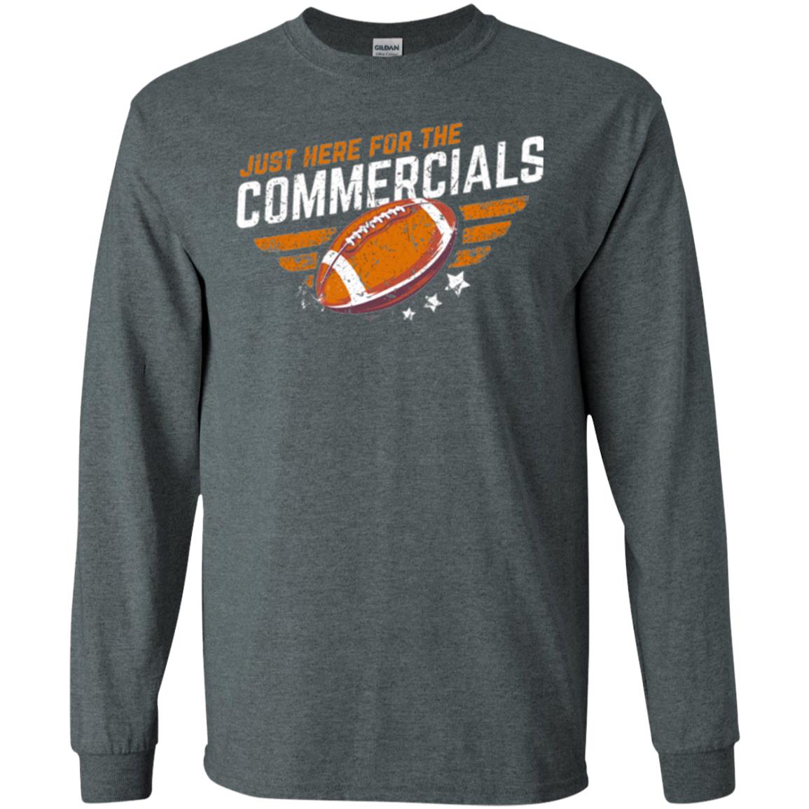 Football Lover T-shirt Just Here For The Commercials Dark Heather