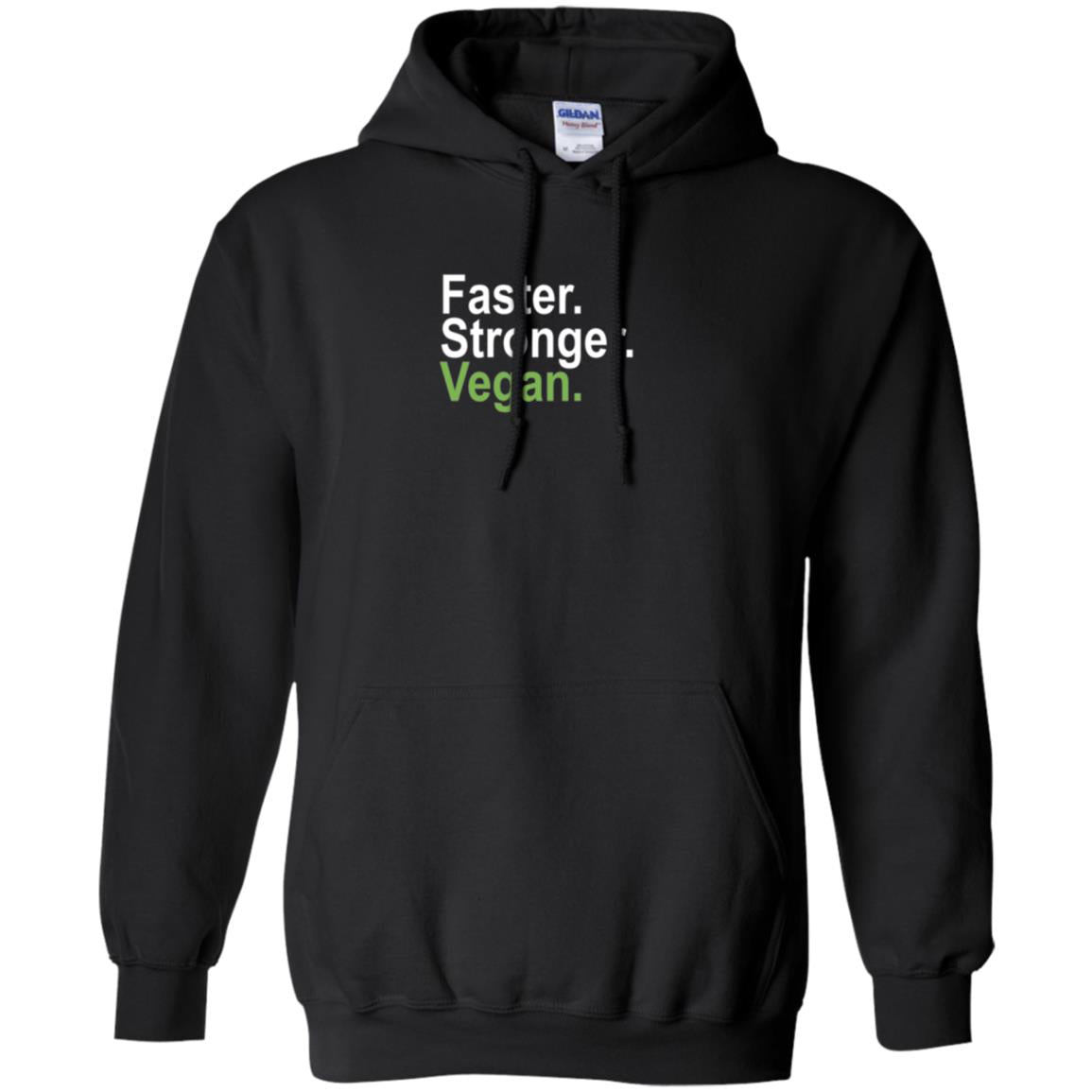 Vegetarian T-shirt Faster Stronger Vegan Black