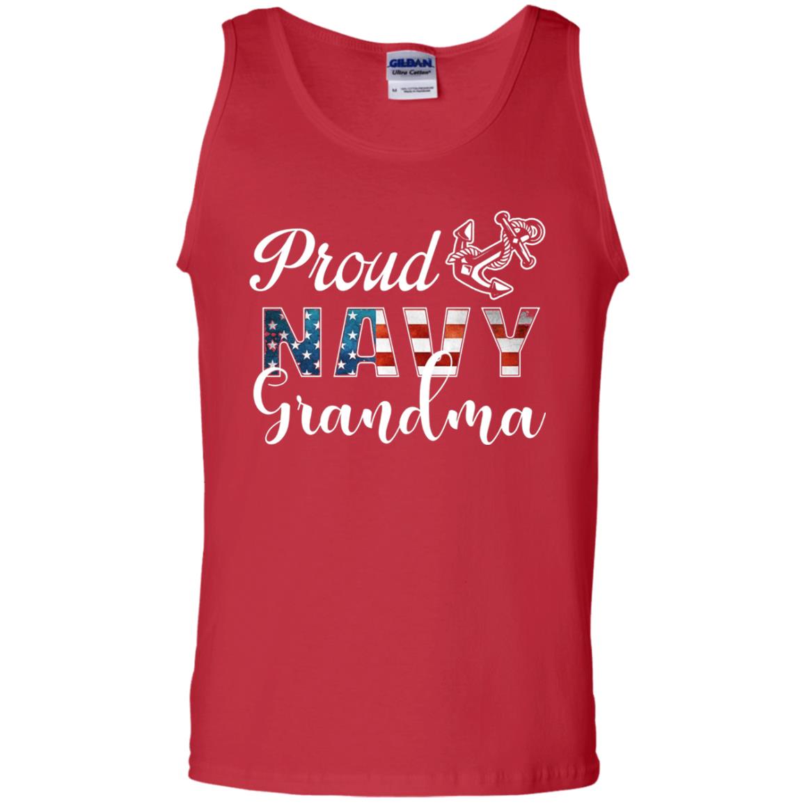 Proud Navy Grandma Military Mama Shirt Red