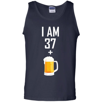 I Am 37 Plus 1 Beer 38th Birthday T-shirt Navy
