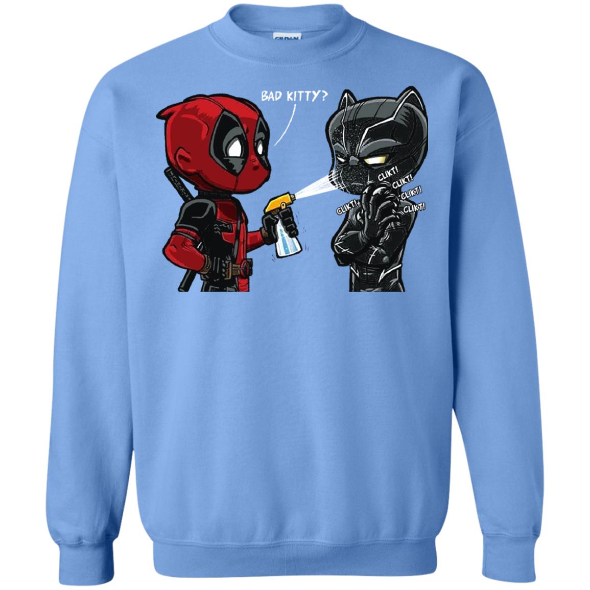 Deadpool Black Panther Bad Kitty Film Lover T-shirt Carolina Blue