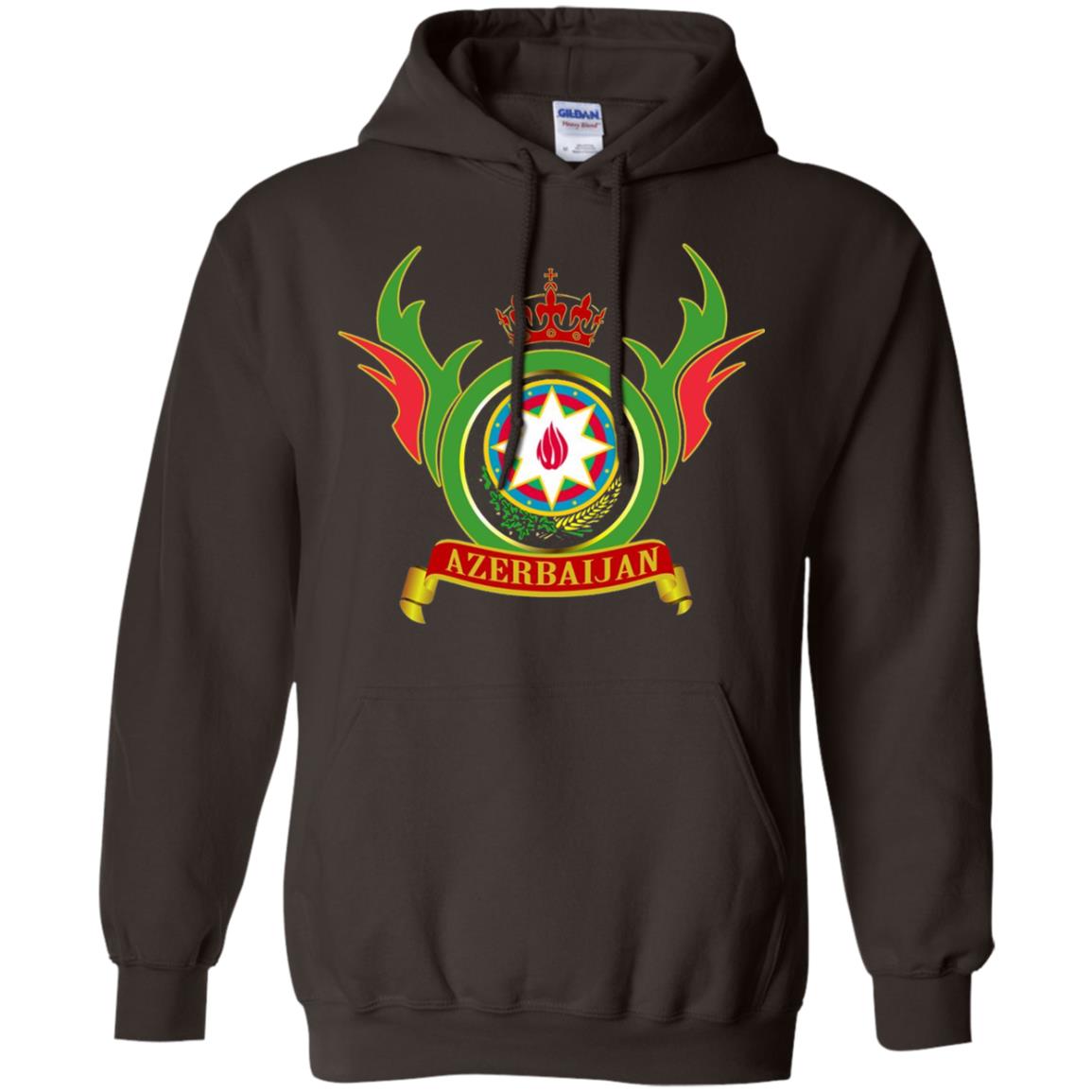 Azerbaijan Arms Coat Flag T-shirt Dark Chocolate