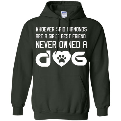 A Girl’s Best Friend Never Owned A Dog Best Dogs Shirt For Girls Forest Green