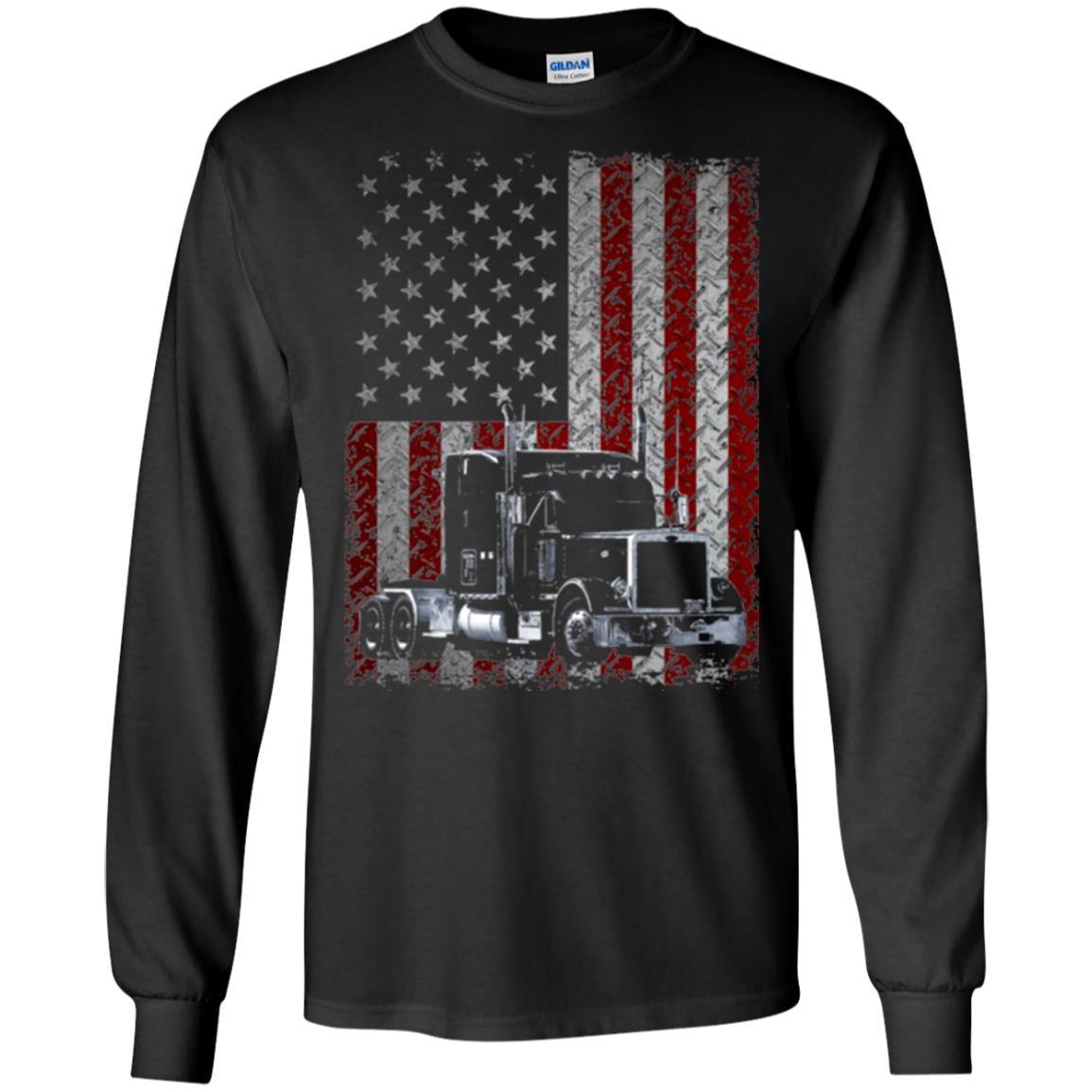 Trucker T-shirt Truck Driver American Flag