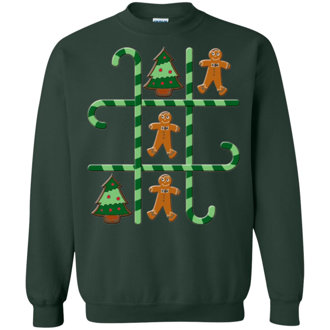 Christmas T-shirt Tic Tac Toe Board Game Forest Green
