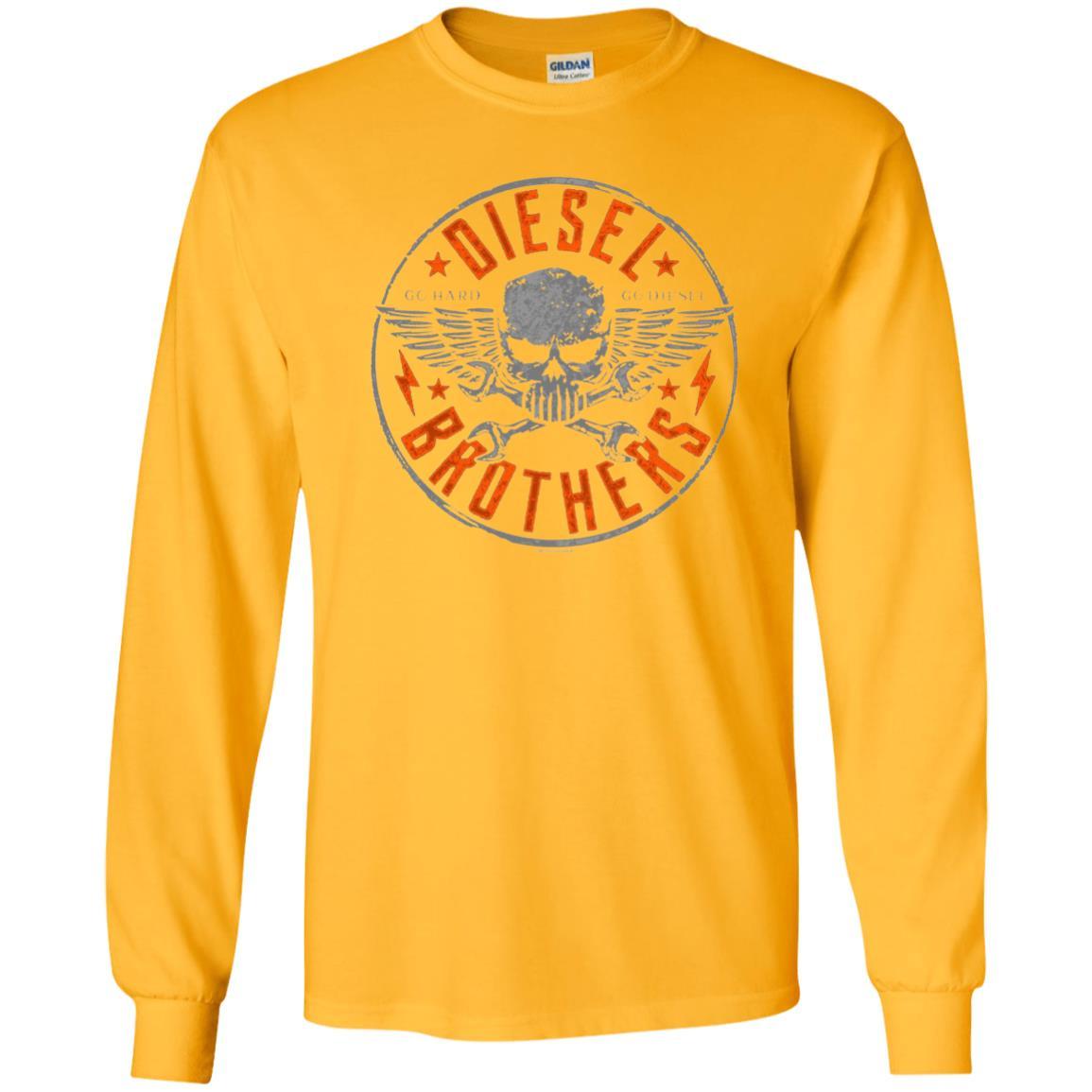 Skull Cross Wrench T-Shirt Diesel Brothers Go Hard Go Diesel Gold