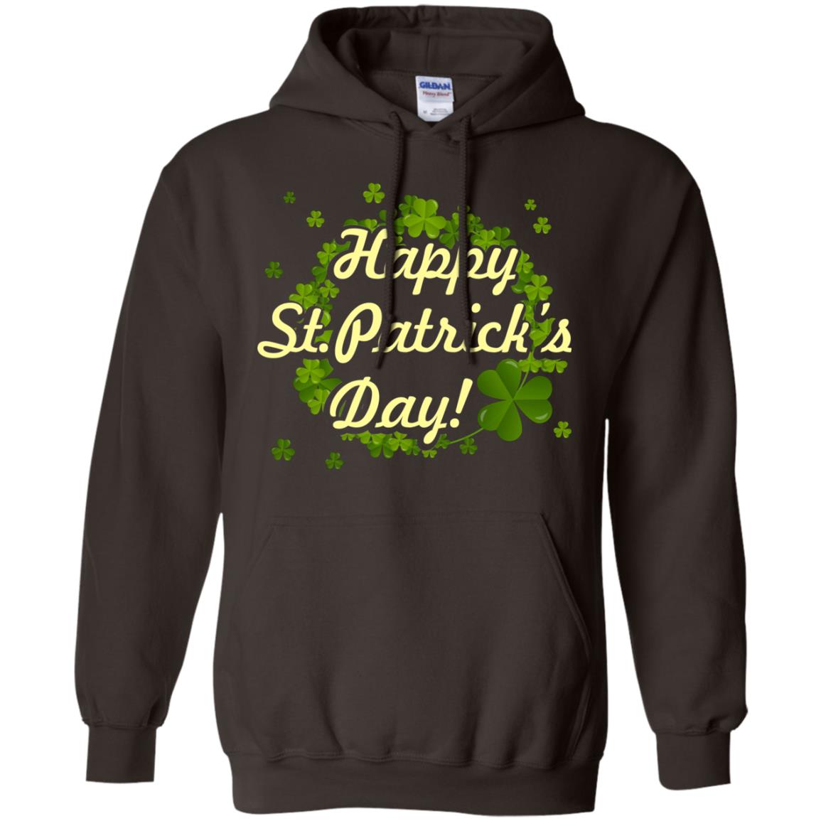 Happy St.patricks Day Shamrocks T-shirt Dark Chocolate