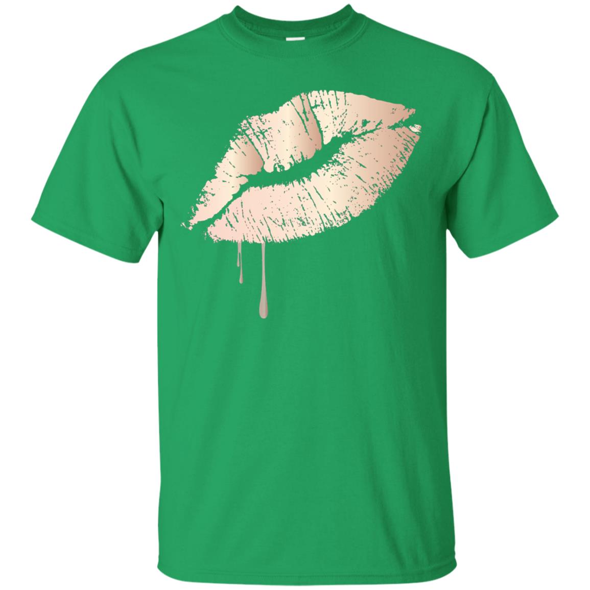 Rose Gold Dripping Lips T-shirt Irish Green
