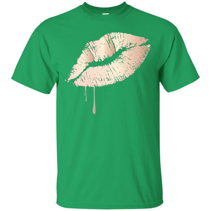 Rose Gold Dripping Lips T-shirt Irish Green