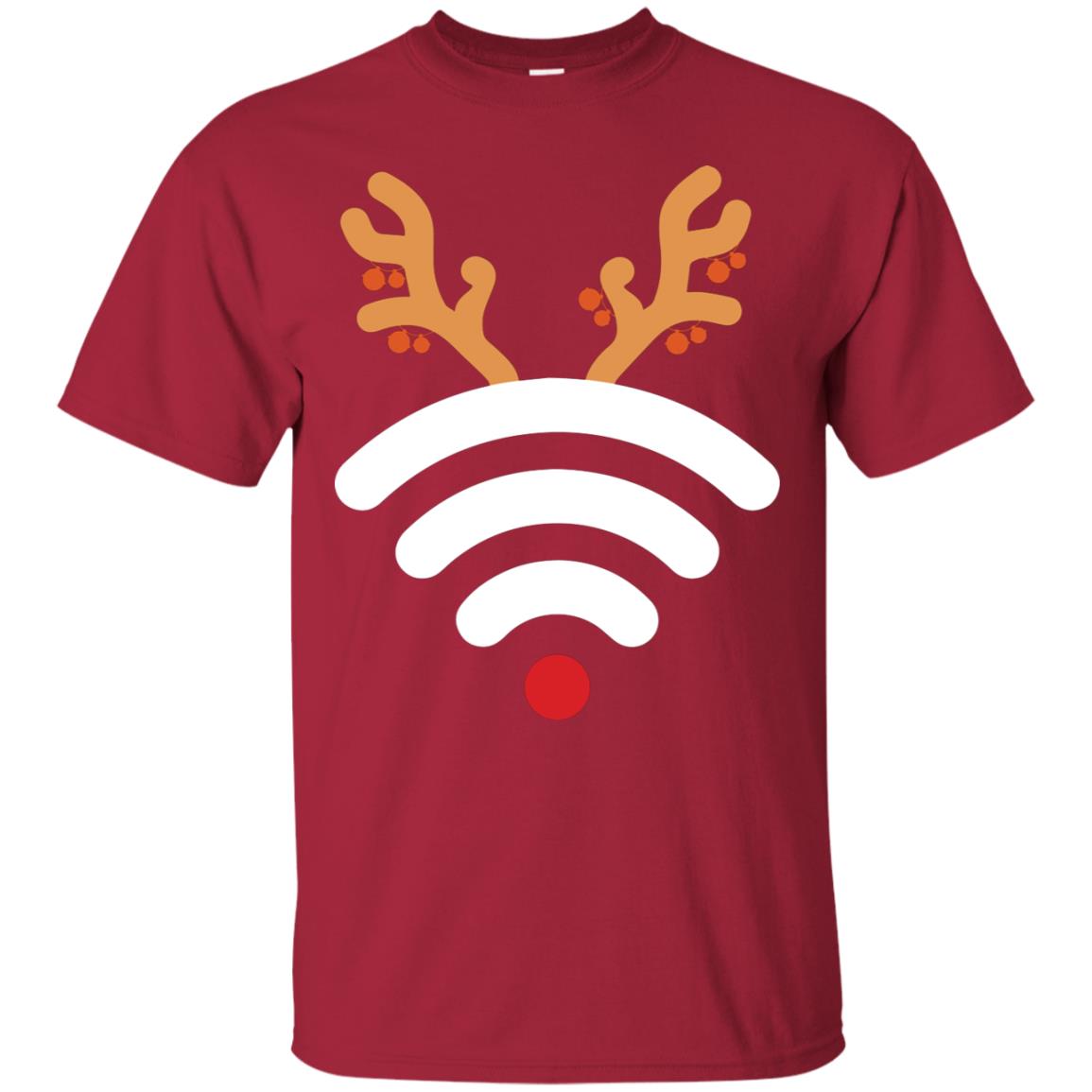 Wifi Signal Symbol Icon Reindeer X-mas Gift Shirt For Mens Womens Cardinal