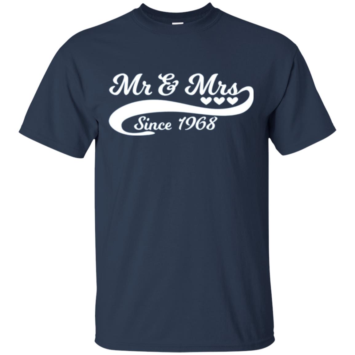Mr And Mrs Since 1968 50th Wedding Anniversary T-shirt Navy