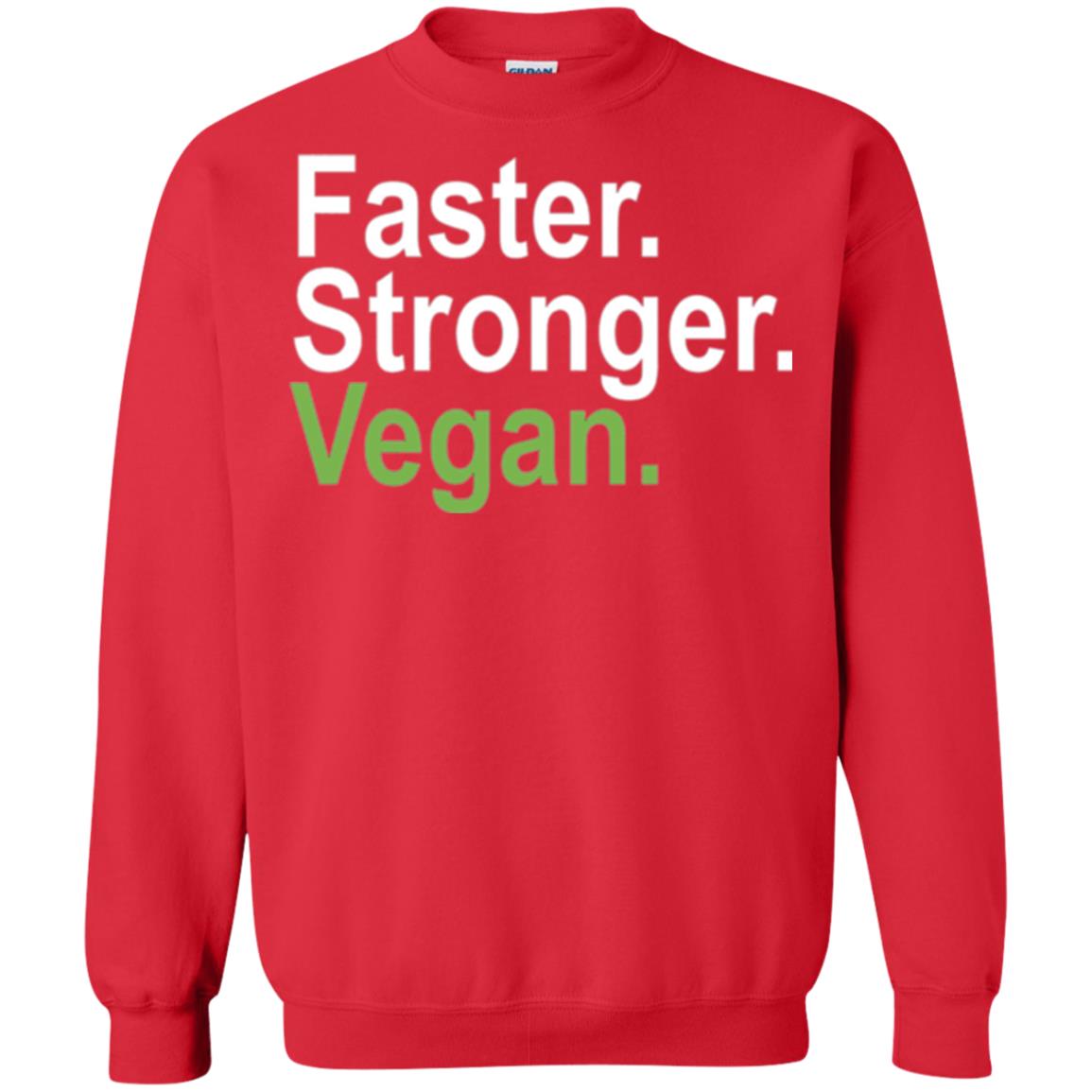 Vegetarian T-shirt Faster Stronger Vegan Red