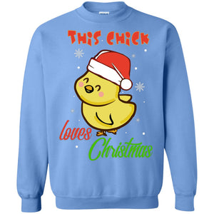 This Chicks Loves Christmas X-mas Gift ShirtG180 Gildan Crewneck Pullover Sweatshirt 8 oz.