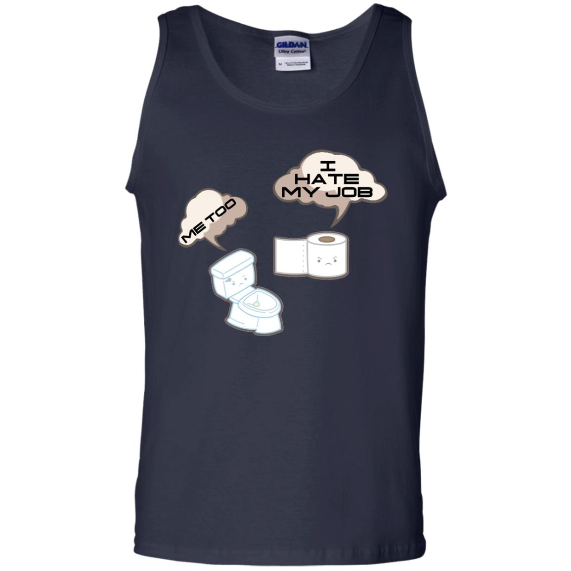 Funny Toilet And Toilet Paper I Hate My Job T-shirt Navy