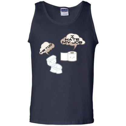 Funny Toilet And Toilet Paper I Hate My Job T-shirt Navy