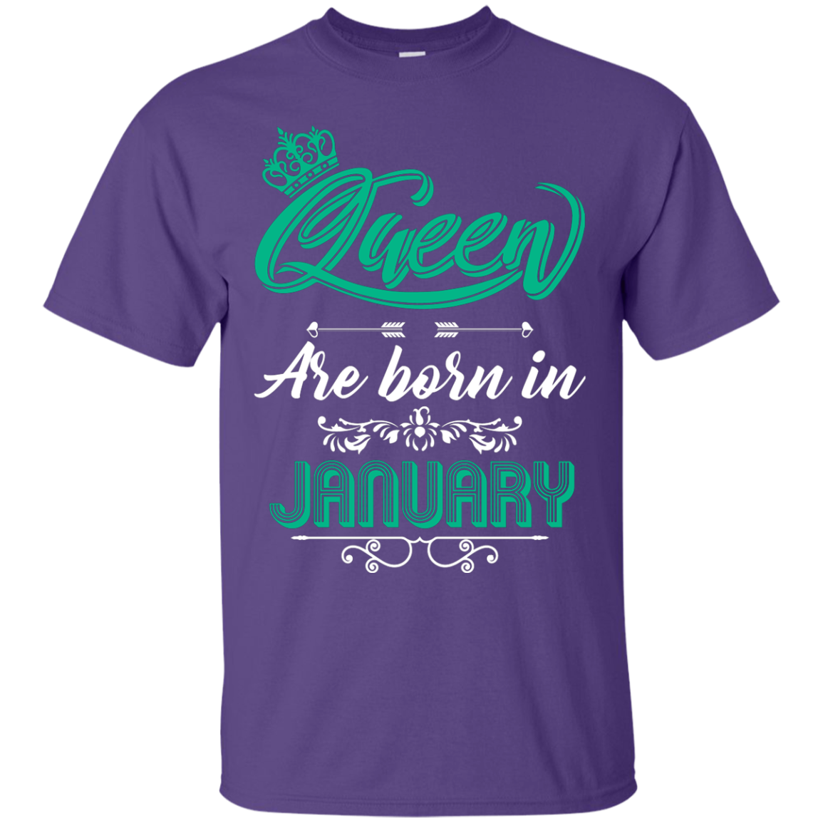 Brithday T-Shirt Queen Are Born In January Purple