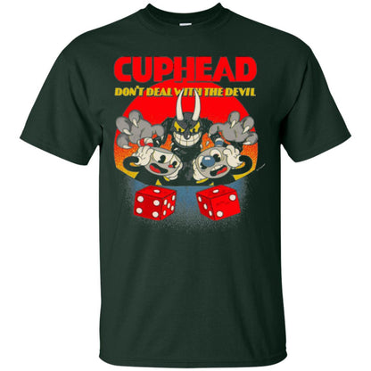 Video Game T-shirt Cuphead And Mugman Devil_s Dice Forest Green