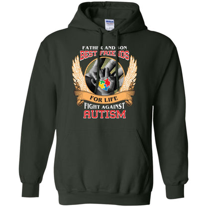 Autism Awareness T-shirt Father And Son Best Friends Forest Green