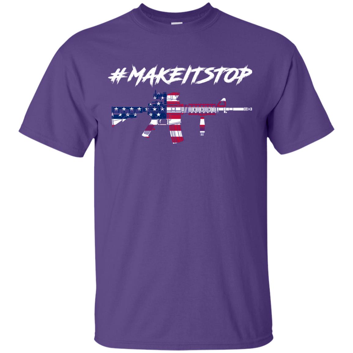 Hash Tag Make It Stop Flag Of Us Gun Control T-shirt Purple