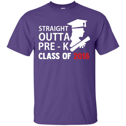 Straight Outta Pre-k Class Of 2018 Preschool Graduation Shirt Purple