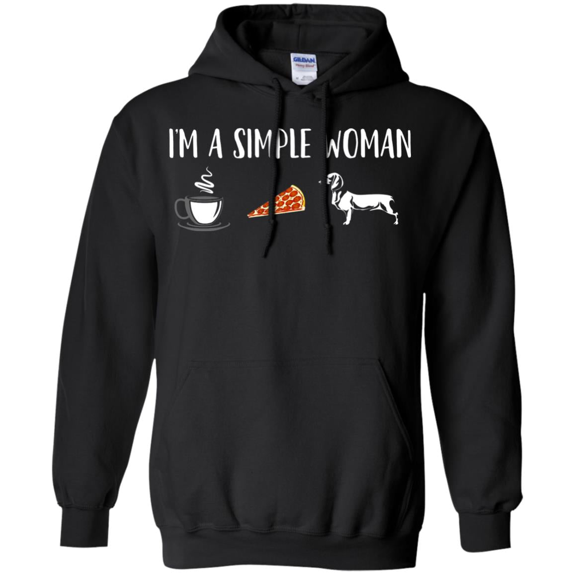 Im A Simple Woman Coffee Pizza Doxie Dachshund Lover T-shirt